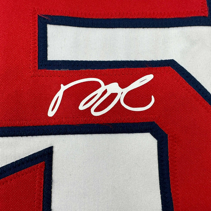Facsimile Autographed Dustin Pedroia Boston White Reprint Jersey Size Men's XL