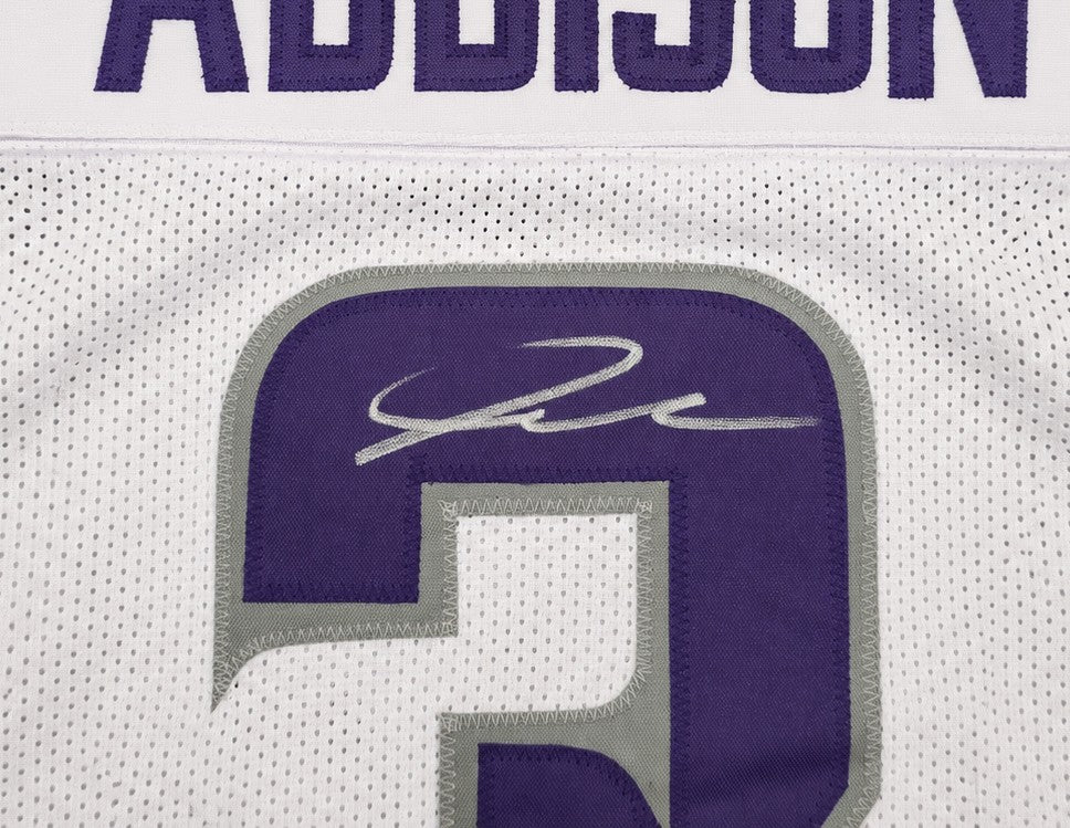 Minnesota Vikings Jordan Addison Signed White Jersey Beckett BAS QR