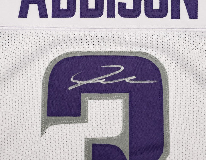 Minnesota Vikings Jordan Addison Signed White Jersey Beckett BAS QR