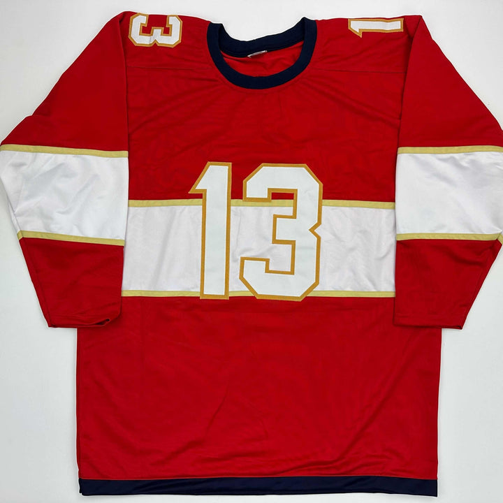 Facsimile Autographed Sam Reinhart Florida Red Reprint Jersey Size Men's XL