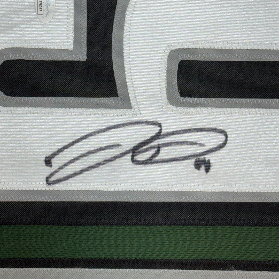 Framed Autographed/Signed Jordan Davis 35x39 Philadelphia Green Football Jersey