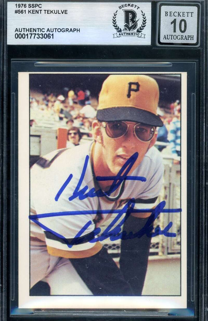 Kent Tekulve Gem Mint 10 Beckett BAS Signed 1975 SSPC Rookie Autograph