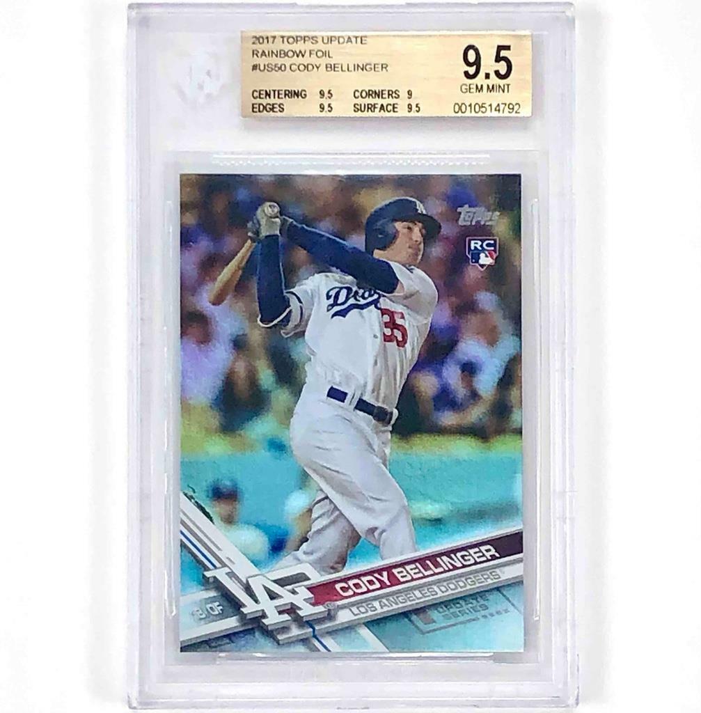 2017 Topps Update US50 Cody Bellinger RC Rainbow Foil SP rookie card BGS 9.5