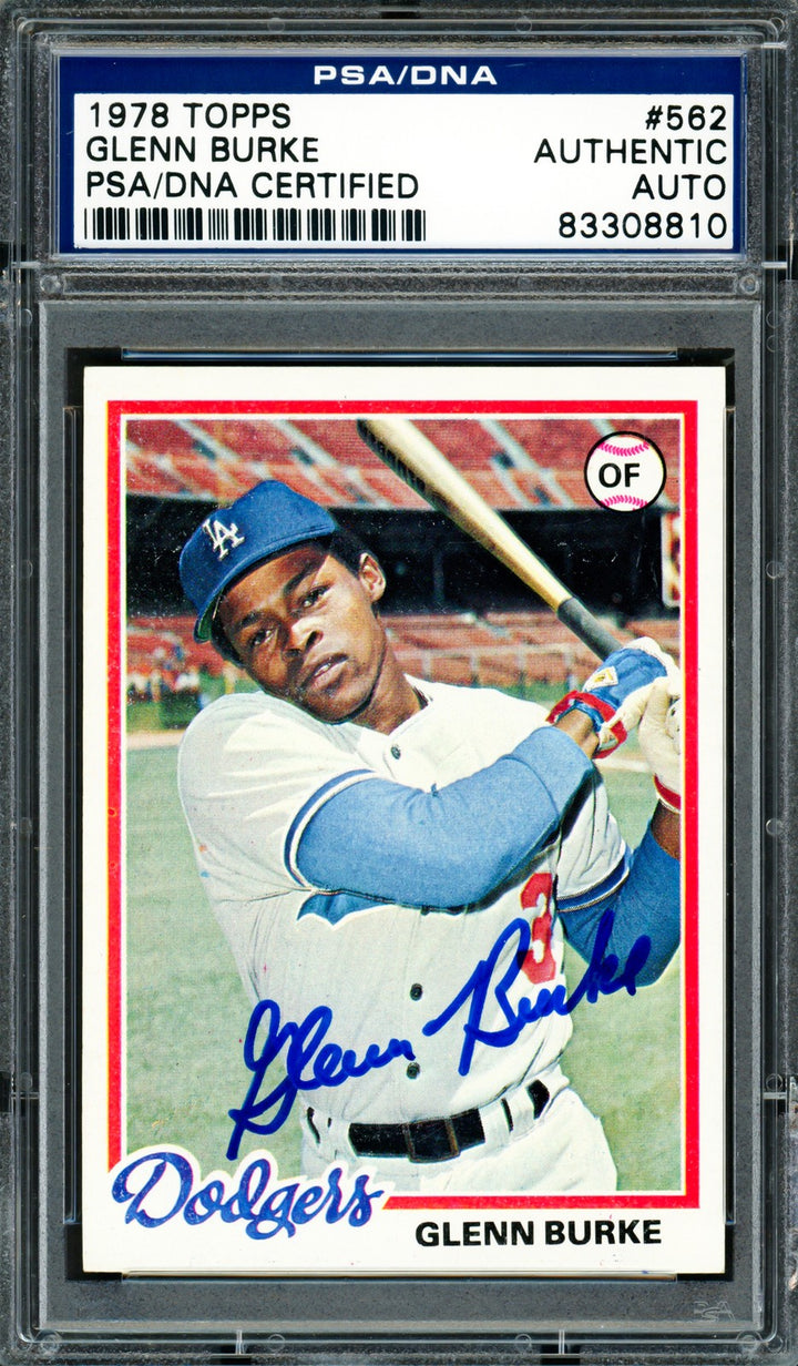 Glenn Burke Signed 1978 Topps RC 562 Los Angeles Dodgers PSA/DNA #83308810