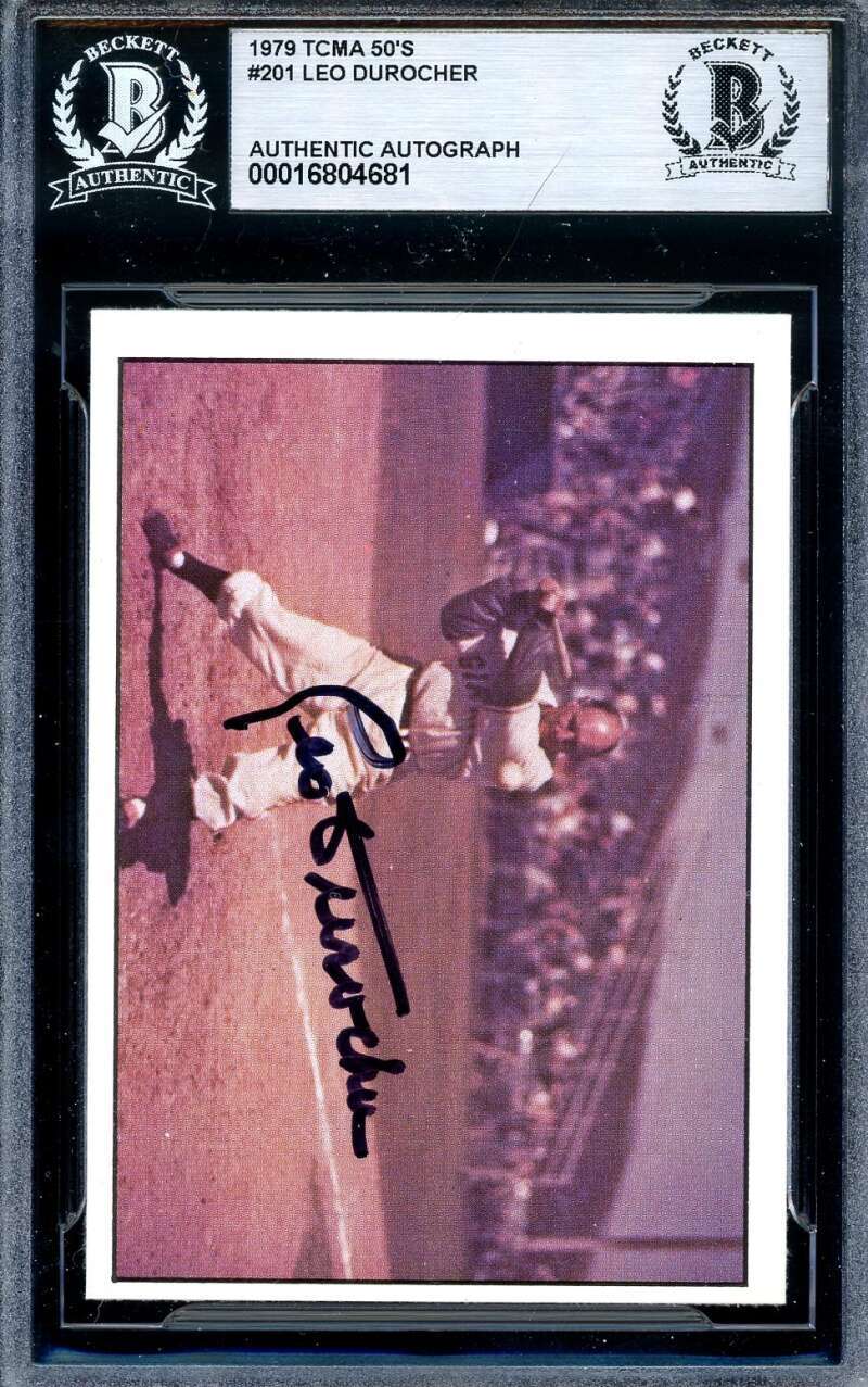 Leo Durocher Beckett BAS Signed 1979 TCMA Baseball History The 50s Autograph