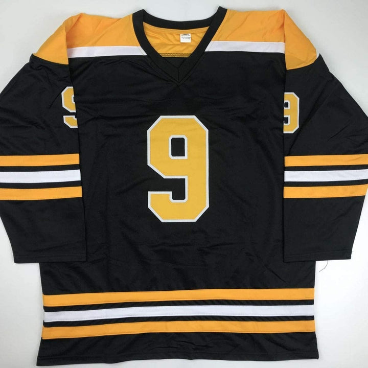 Autographed/Signed Johnny John Bucyk HOF 1981 Boston Black Jersey JSA COA