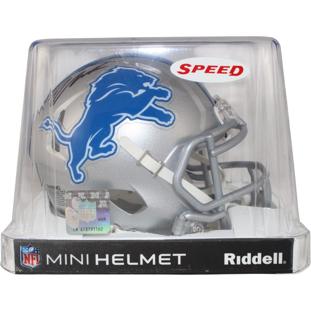 D'Andre Swift Autographed/Signed Detroit Lions Mini Helmet Fanatics 53599