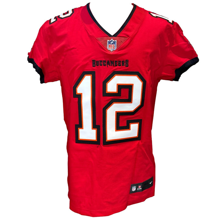 Tom Brady Autographed Tampa Bay Buccaneers Jersey Inscribed "GOAT" COA Fanatics