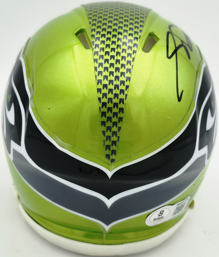 Sam Darnold Signed Seahawks Flash Green Speed Mini Helmet Beckett Witness