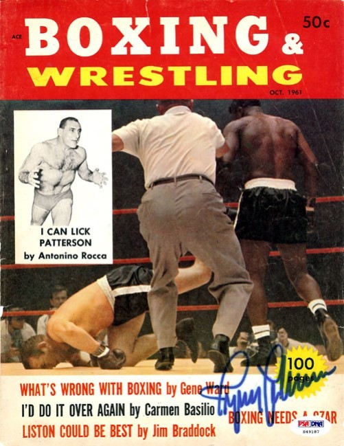Ingemar Johansson Autographed Signed Boxing & Wrestling Magazine Cover PSA/DNA