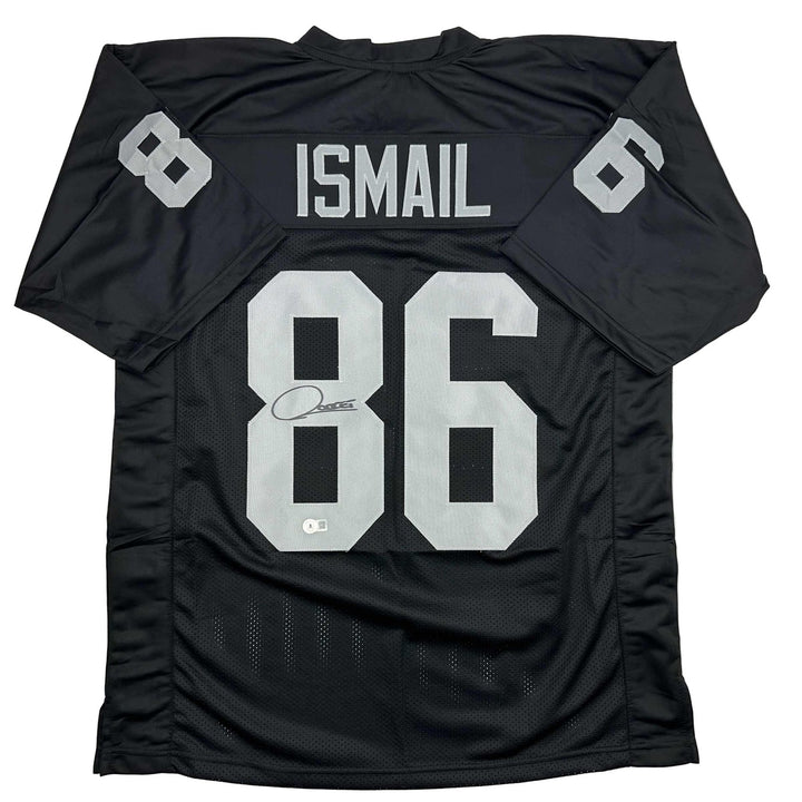 Autographed/Signed Raghib Ismail Rocket Oakland Black Jersey Beckett BA