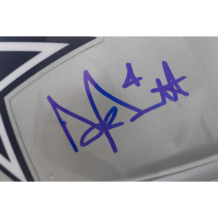 Dak Prescott Autographed/Signed Dallas Cowboys Authentic Helmet Beckett 56322