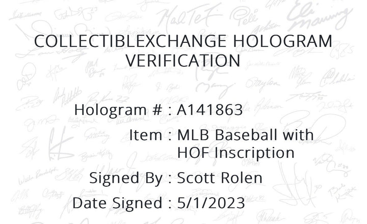 Scott Rolen Signed MLB Baseball HOF 2023 Auto Cardinals Phillies Steiner COA