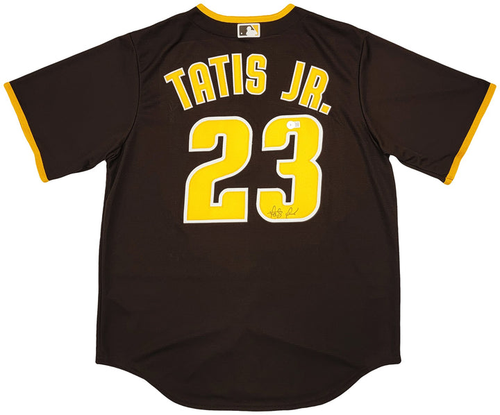 San Diego Padres Fernando Tatis Jr. Signed Brown Nike Jersey Size L Beckett Wit