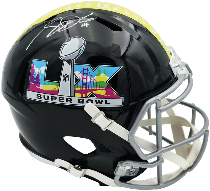 Sam Darnold Auto Seahawks Black SB LX Logo Full Size Spd Replica Helmet Beckett