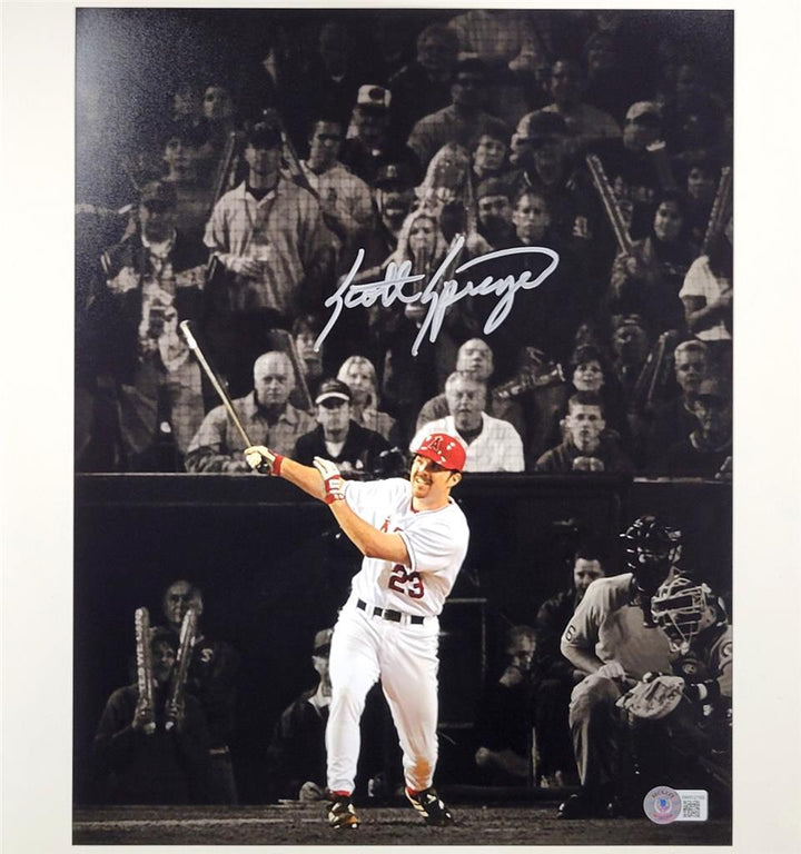 Scott Spiezio signed World Series Game 6 HR Angels 11x14 photo auto Beckett BAS