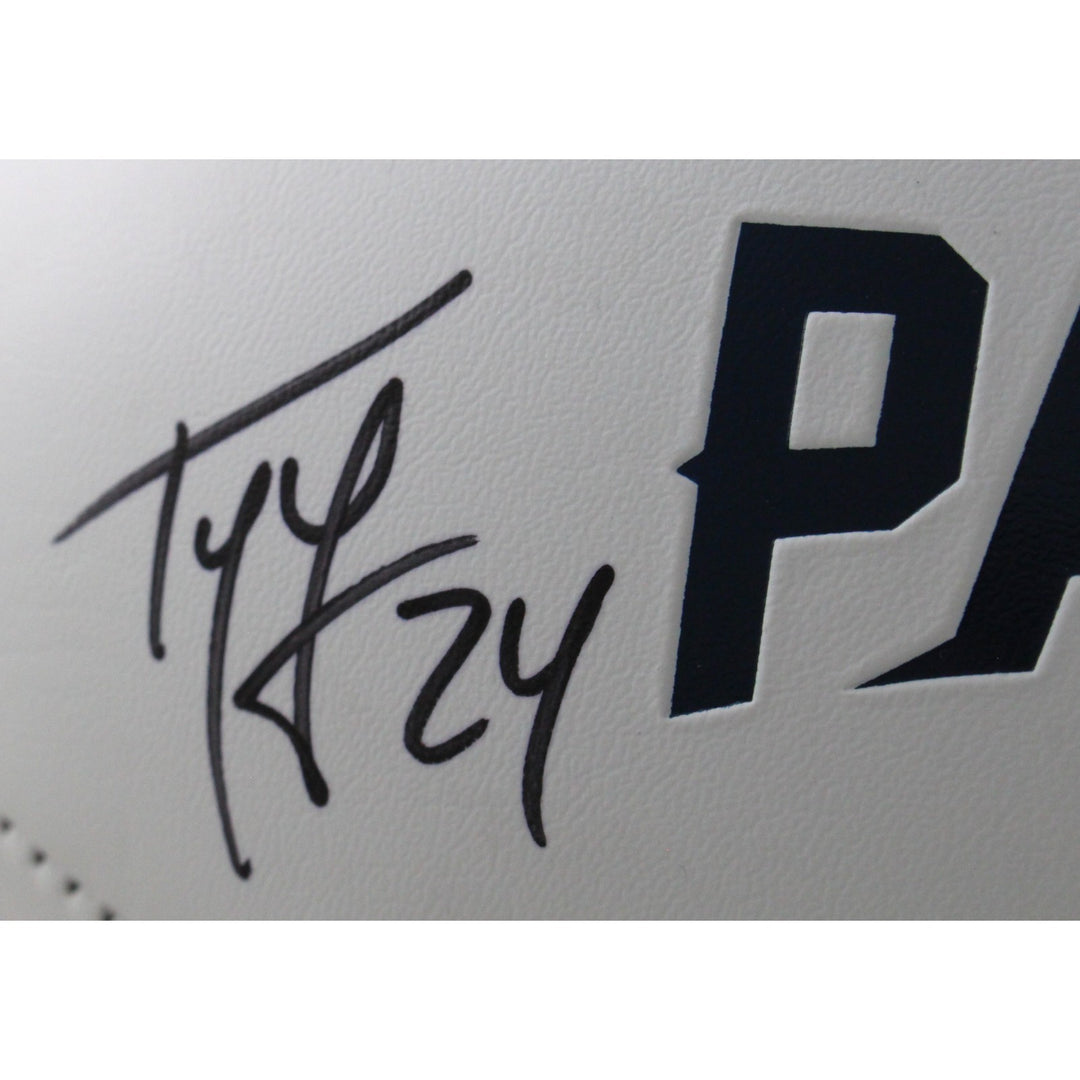 Ty Law Autographed/Signed New England Patriots Logo Football HOF Beckett 54298