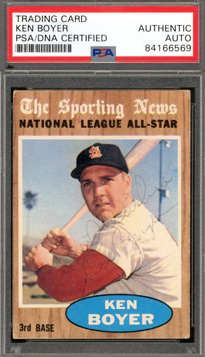 Ken Boyer PSA DNA Signed 1962 Topps All Star Autograph