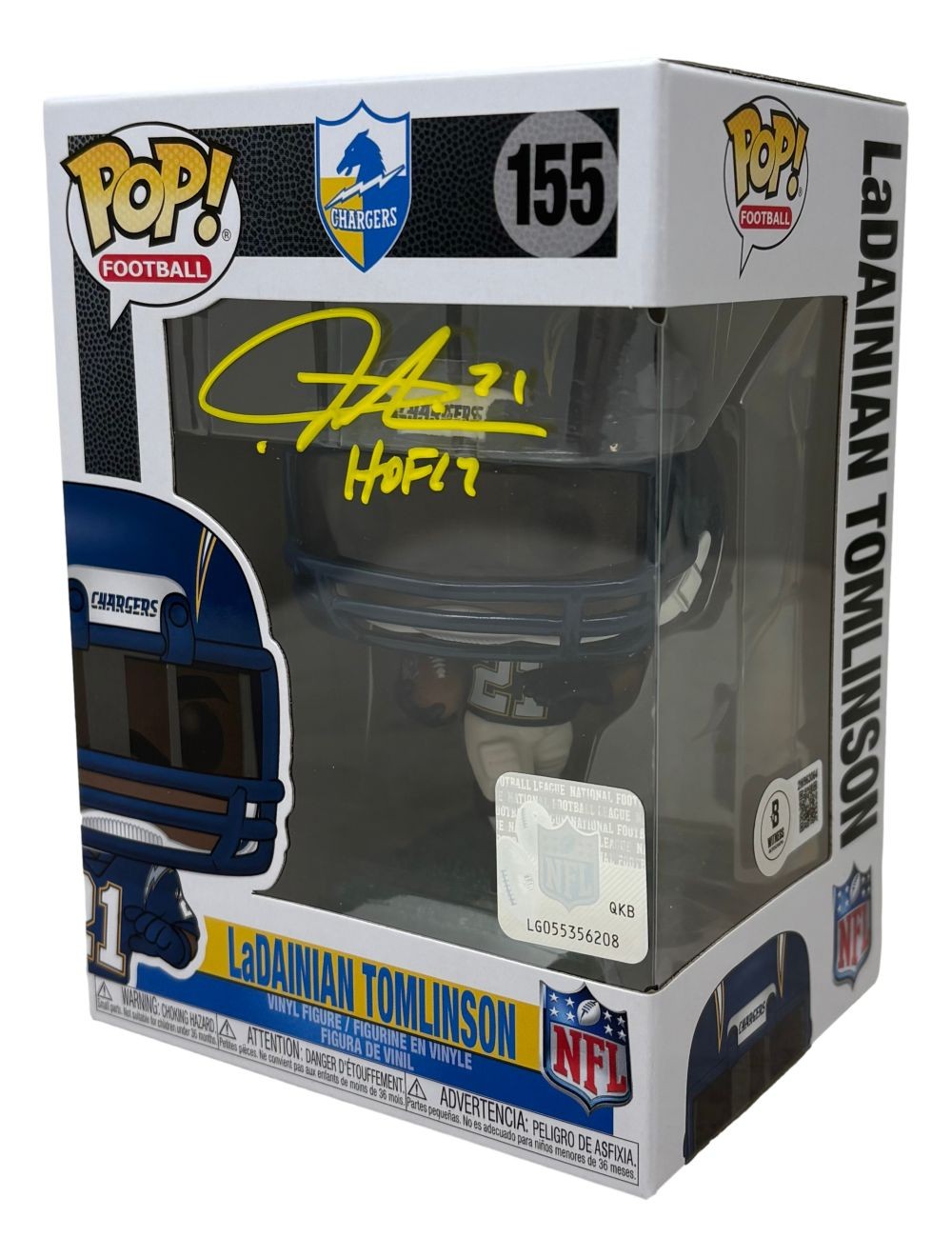 LaDainian Tomlinson Signed San Diego Chargers Funko Pop #155 HOF 17 BAS