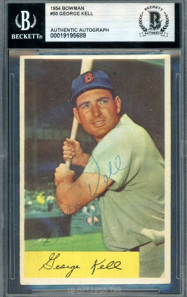 George Kell Beckett BAS Vintage Signed 1954 Bowman Autograph