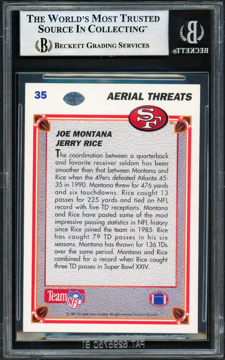Joe Montana Signed 1991 Upper Deck Card 35 San Francisco 49ers Beckett #17606144
