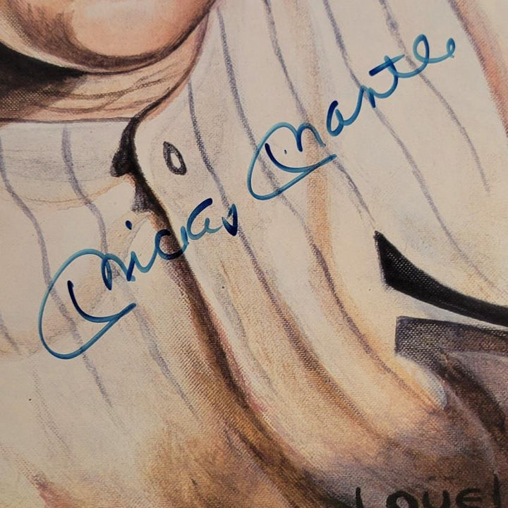 Mickey Mantle signed 1987 Louella 17x21 Lithograph photo autograph ~ JSA