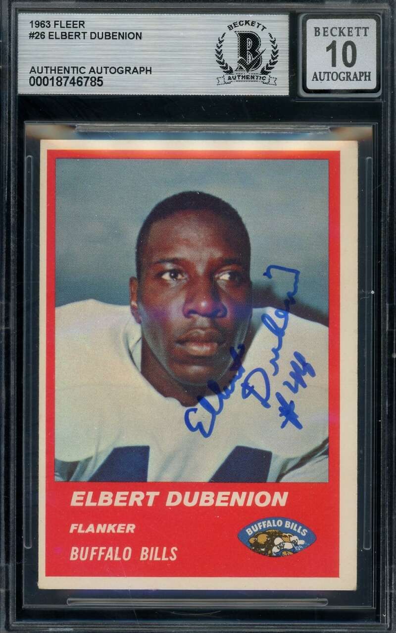 Elbert Dubenion Gem Mint 10 Beckett BAS Signed 1963 Fleer Autograph