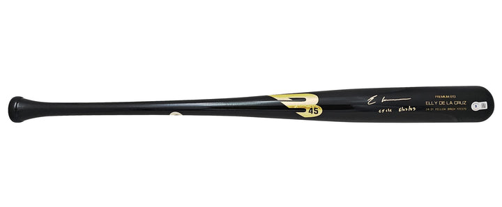 Elly De La Cruz Auto Black B45 Player Model Bat Reds "Cycle 6/23/23" Beckett Wit