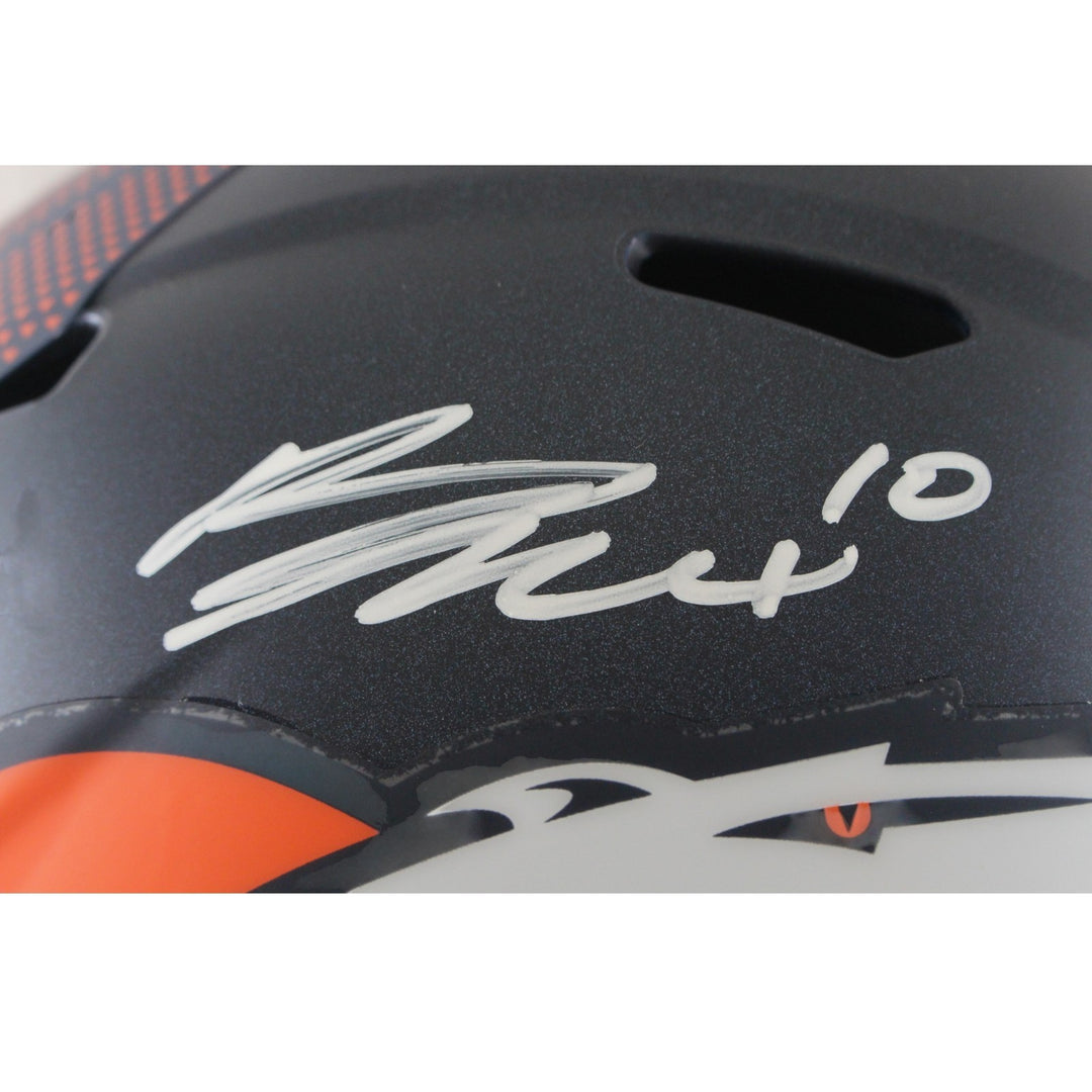 Bo Nix Autographed/Signed Denver Broncos F/S Helmet Beckett Witness 56412