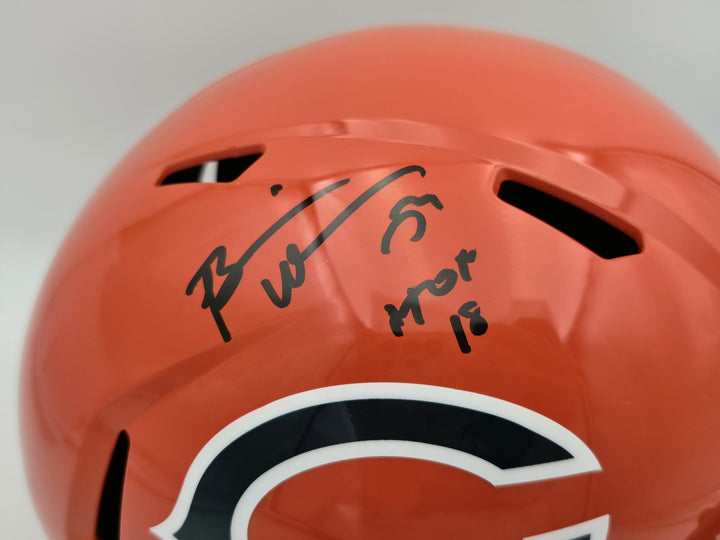 Brian Urlacher Auto Bears Orange Full Size Speed Replica Helmet "HOF 18" Beckett