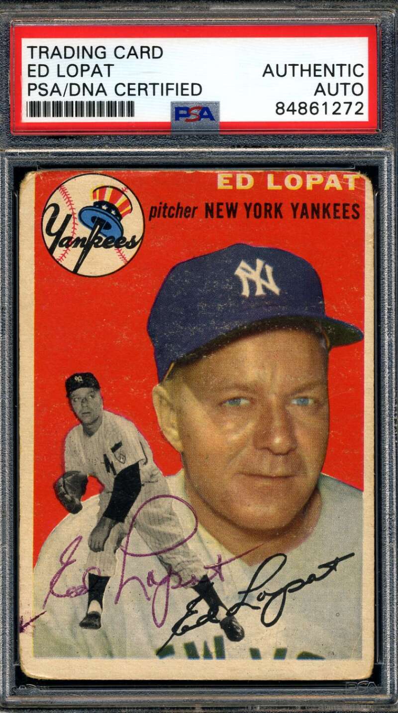 Ed Lopat PSA DNA Signed 1954 Topps Autograph
