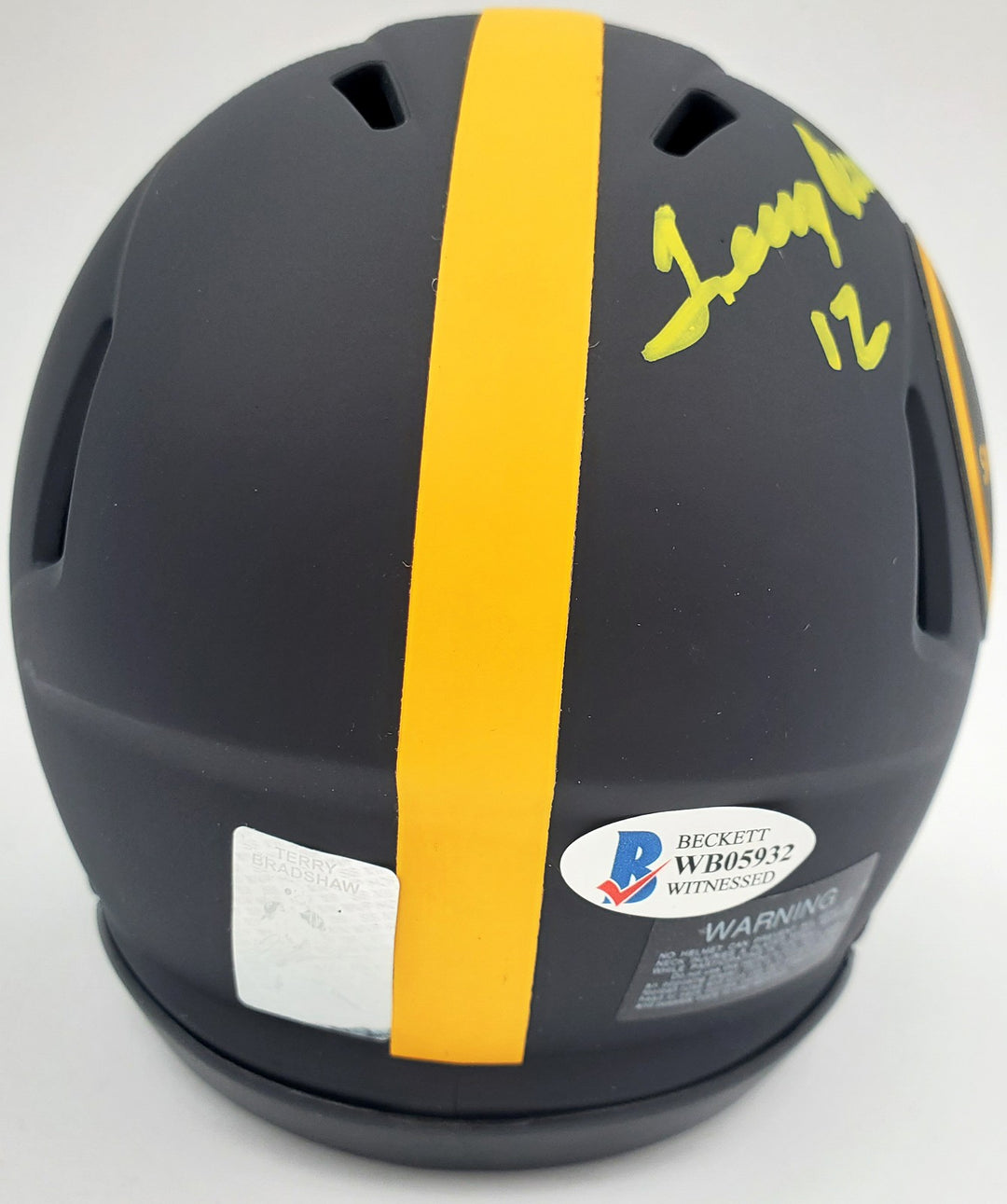 Terry Bradshaw Signed Eclipse Black Steelers Speed Mini Helmet Beckett