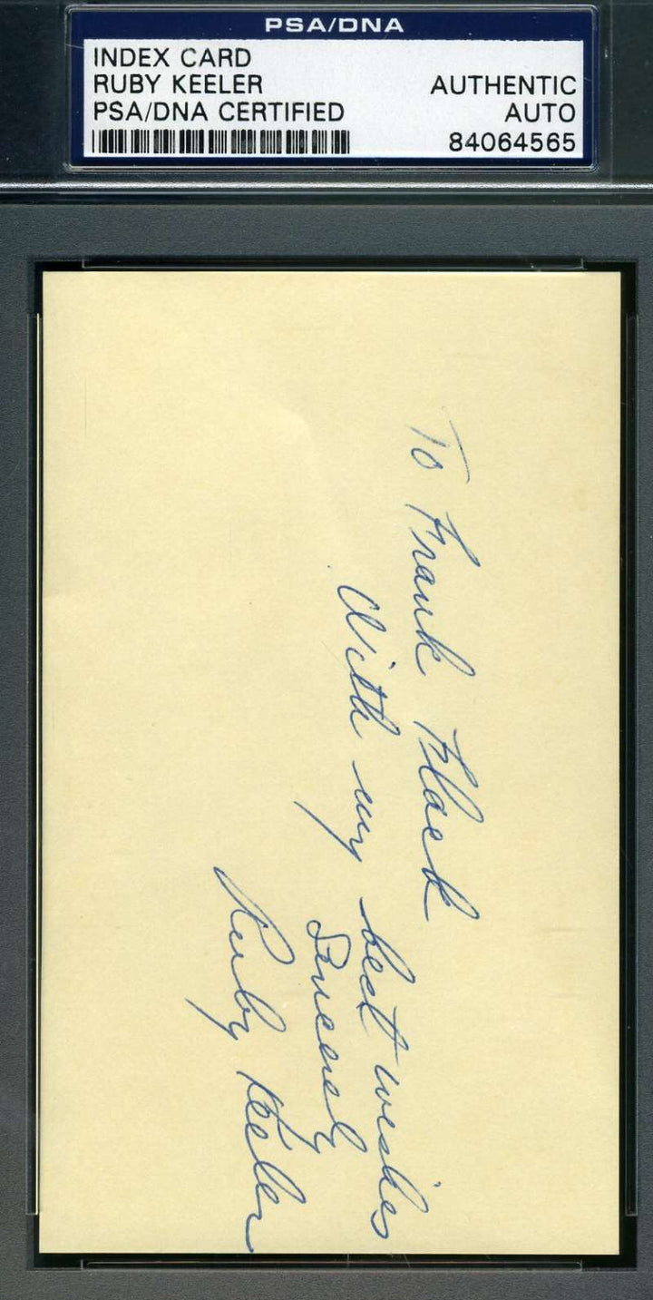 Ruby Keeler Hand Signed Psa Dna Coa 3x5 Index Card Autograph Authentic