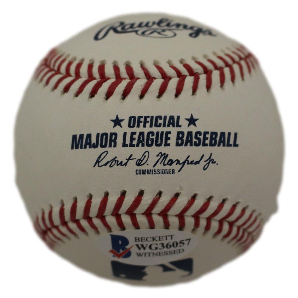 Trevor Story Autographed Colorado Rockies OML Baseball SS 100HRs Beckett 37310