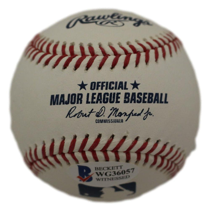 Trevor Story Autographed Colorado Rockies OML Baseball SS 100HRs Beckett 37310