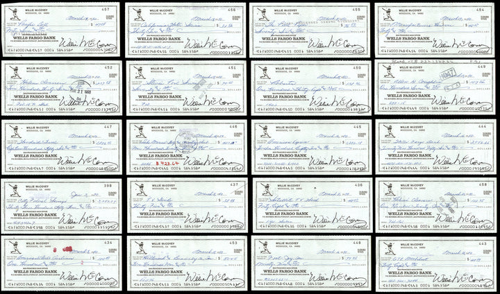 Lot of 50 Willie McCovey 3x6 Checks San Francisco Giants SKU #219430