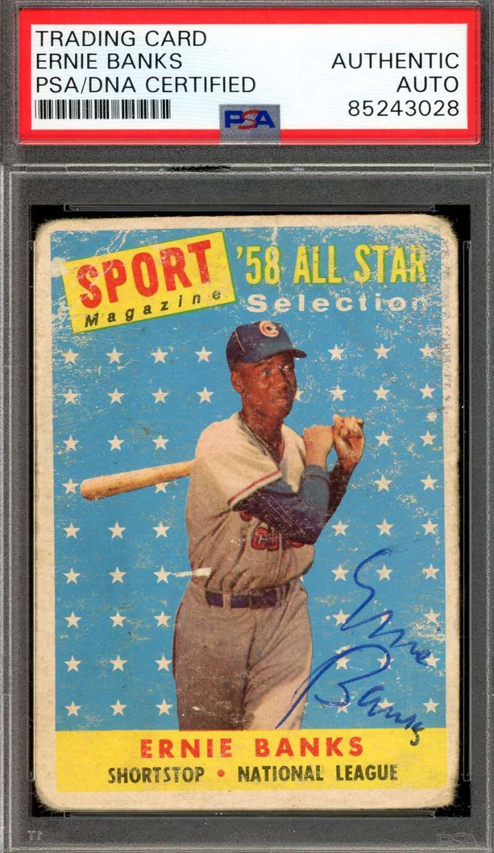 Ernie Banks PSA DNA Signed 1958 Topps All Star Autograph