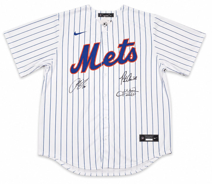 New York Mets Juan Soto, Francisco Lindor & Pete Alonso Signed White Nike