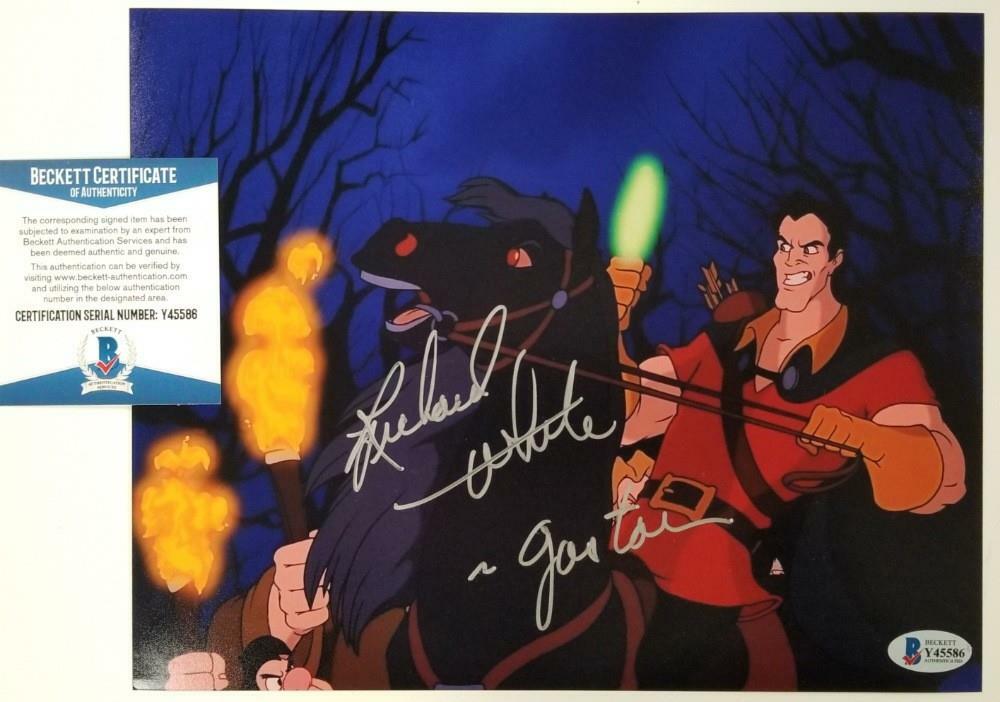 Richard White signed Beauty and the Beast 8x10 Photo 4 Disney Gaston ~ BAS COA