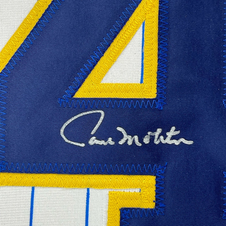 Framed Autographed/Signed Paul Molitor 33x42 Milwaukee Pinstirpe Jersey COA
