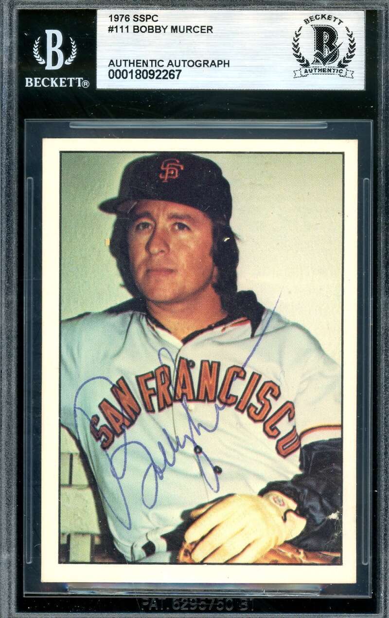 Bobby Murcer Beckett BAS Signed 1975 SSPC Autograph Giants
