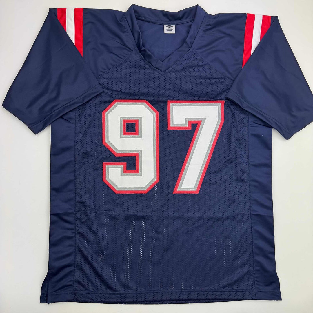 Autographed/Signed Milton Williams New England Blue Jersey Beckett BAS COA
