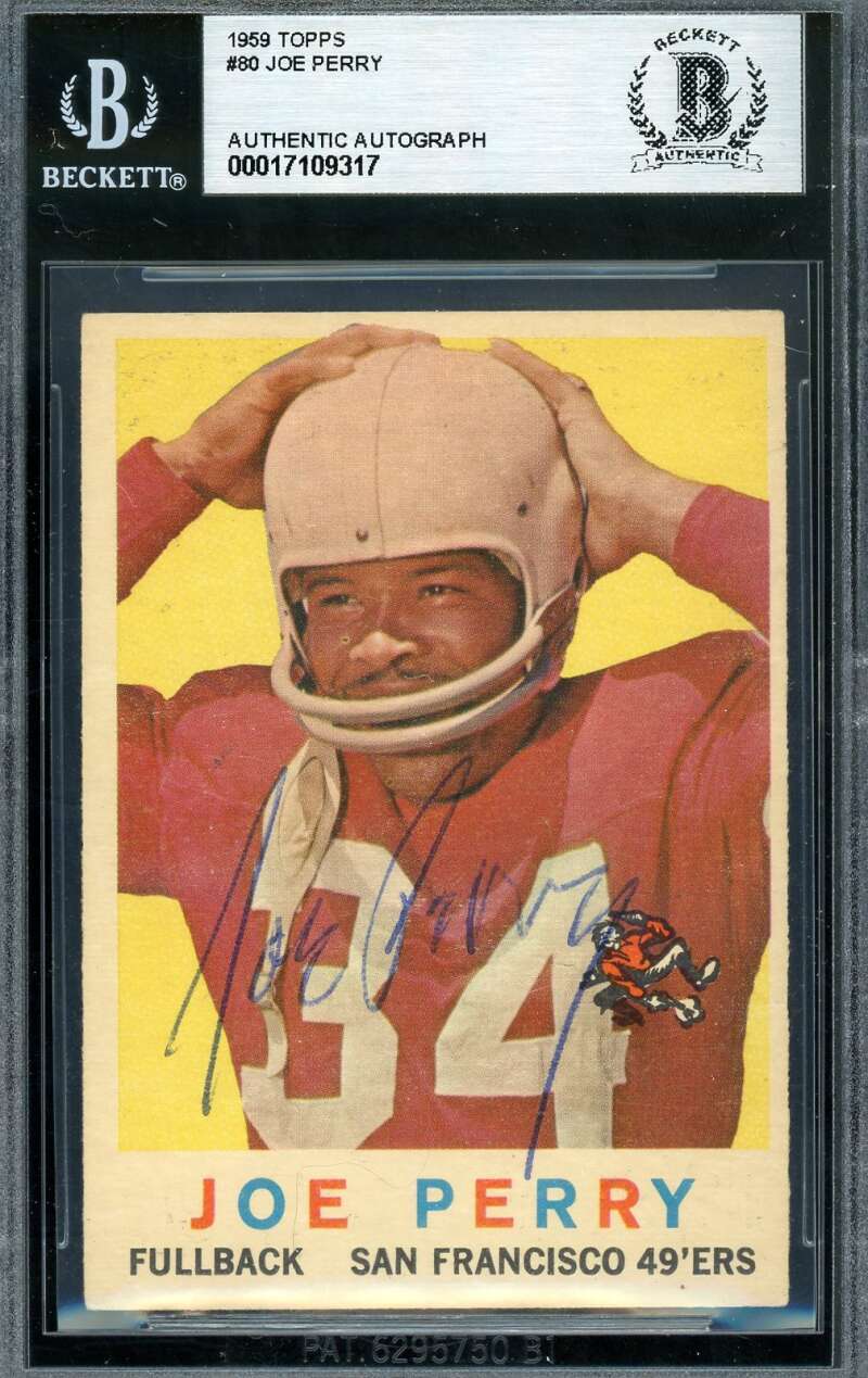 Joe Perry Beckett BAS Vintage Signed 1959 Topps Autograph