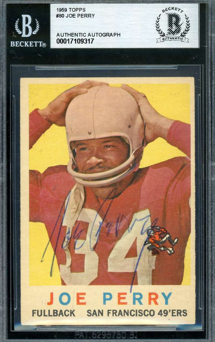 Joe Perry Beckett BAS Vintage Signed 1959 Topps Autograph