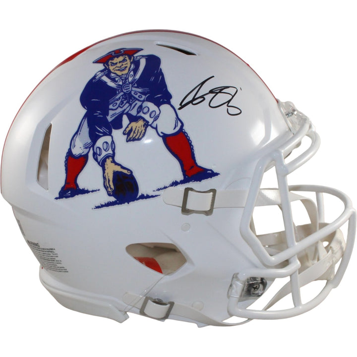 AJ Brown Signed New England Patriots 82-89 TB Authentic Helmet Beckett WIT 57975