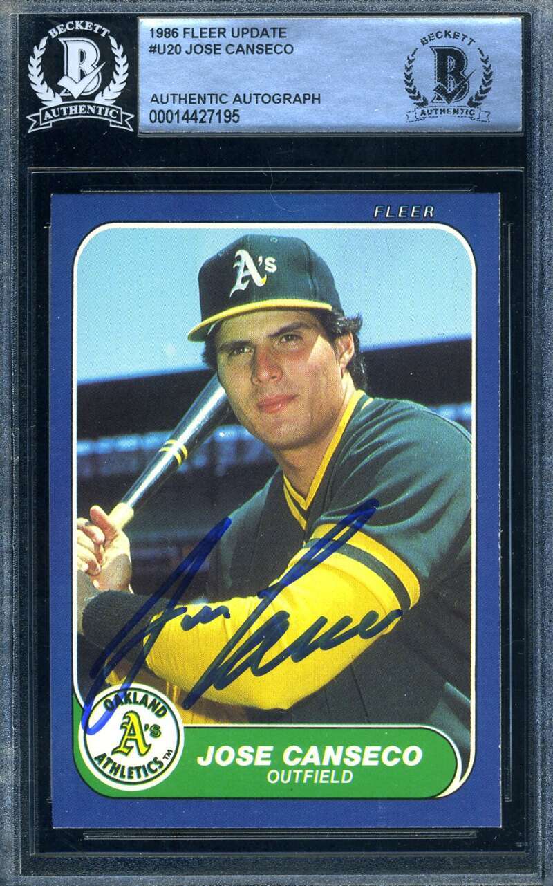 Jose Canseco Beckett Signed 1986 Fleer Update Rookie Autographed