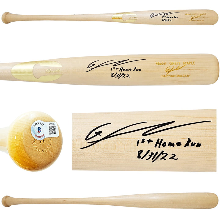 Gunnar Henderson Auto Blonde Chandler Player Model Baseball Bat Orioles 1st HR