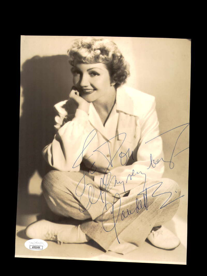 Claudette Colbert JSA Coa Autograph 8x10 Photograph Signed