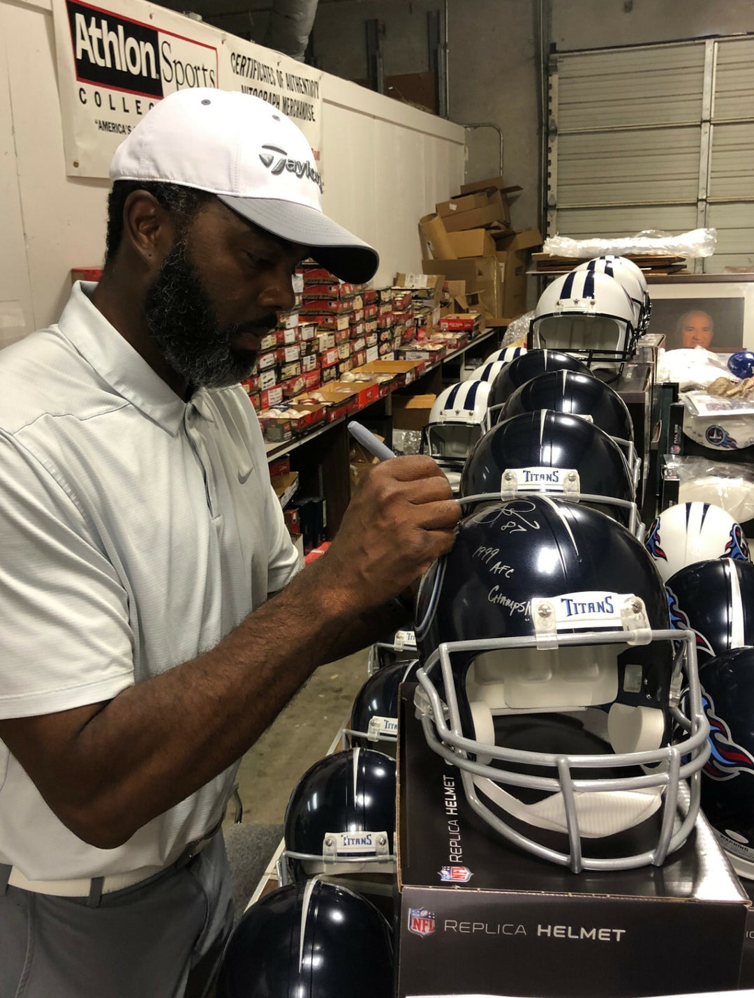 Kevin Dyson signed Tennessee Titans FS Rep Helmet Music City Miracle/Champs- JSA