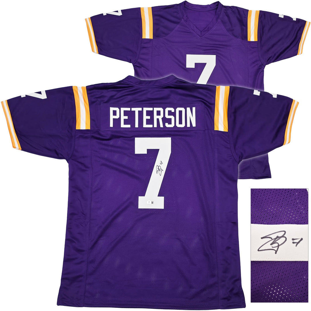 LSU Tigers Patrick Peterson Signed Purple Jersey Beckett Witness